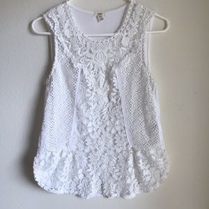 Anthropologie - Tiny - White Lace Tank - X Small